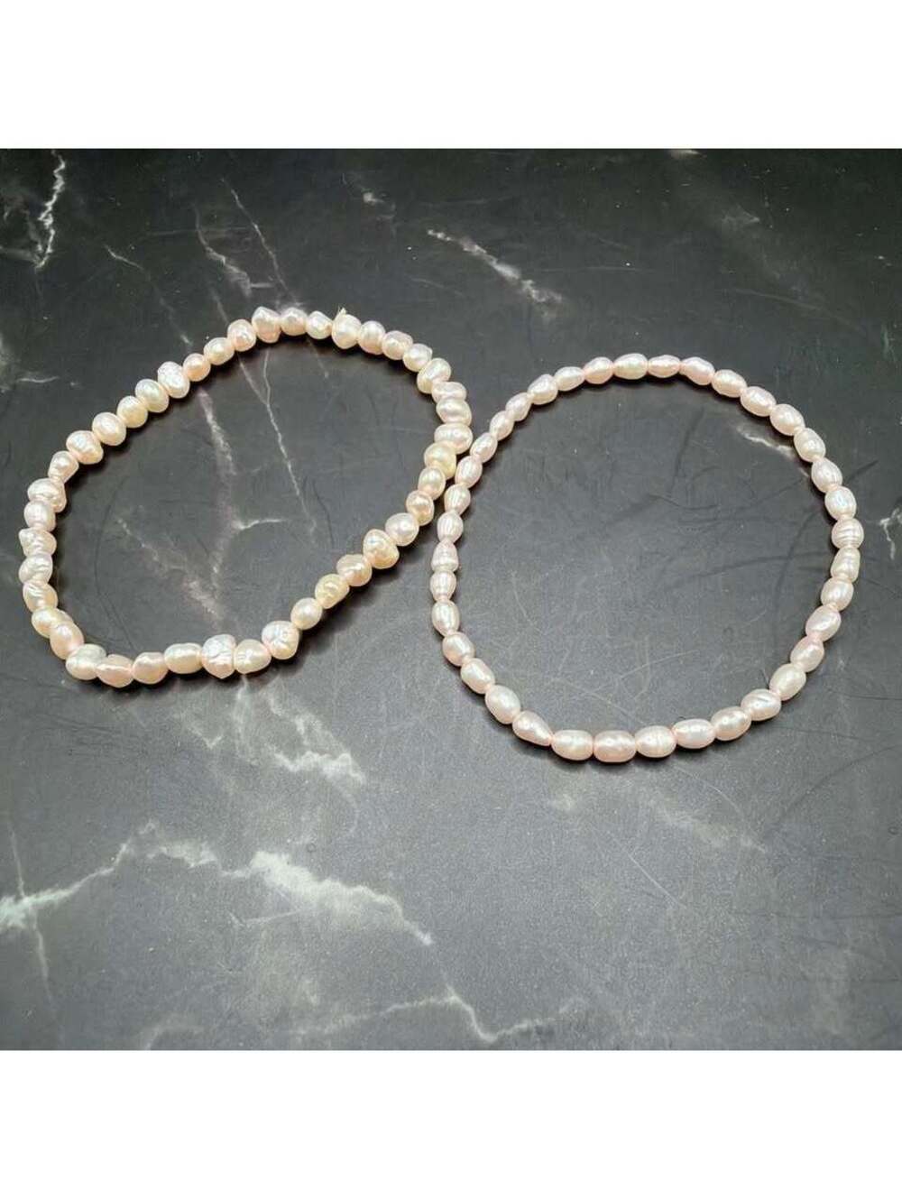 Pink Freshwater Pearl Stretch Bracelets - Set of 2